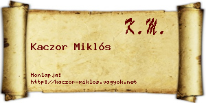 Kaczor Miklós névjegykártya