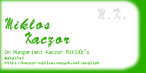 miklos kaczor business card